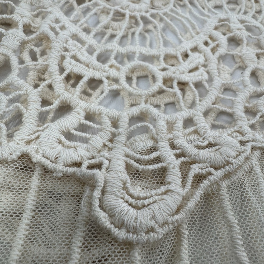 Boho Sheer Crochet Tunic Top L Country Cowgirl Rodeo Festival Layering Shabby - Picture 4 of 5